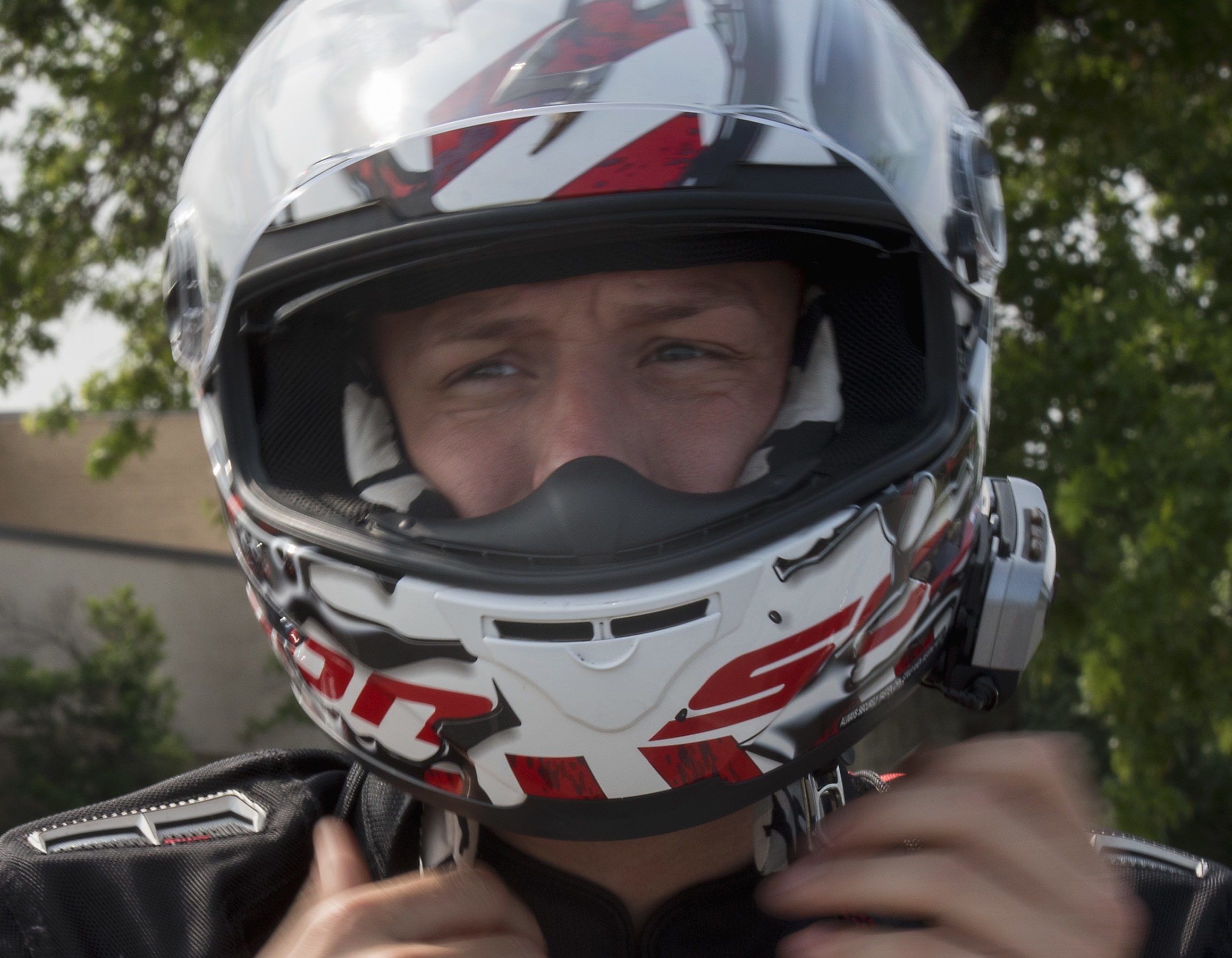 Motorcycle Rider in helmet